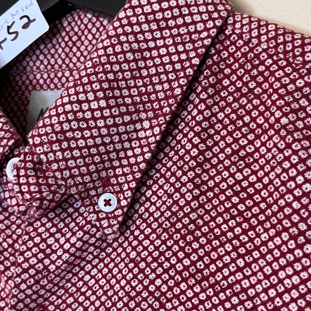 Naked & Famous Floral Button Down Long Sleeve Shirt - Men's Size M - Red - Picture 2 of 10